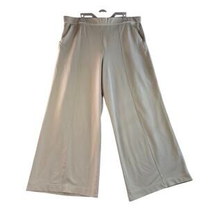 Lee Workwear Womens Stretchy Wide Leg Light Wash Khaki Capris Size XXL M